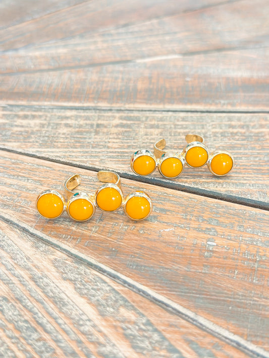 Orange Stone Ring Cuff