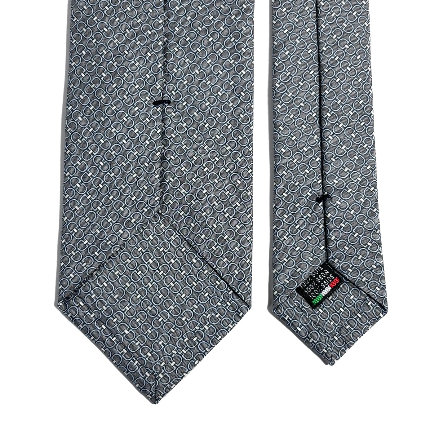 Gray Italian Panama Weave Silk Tie