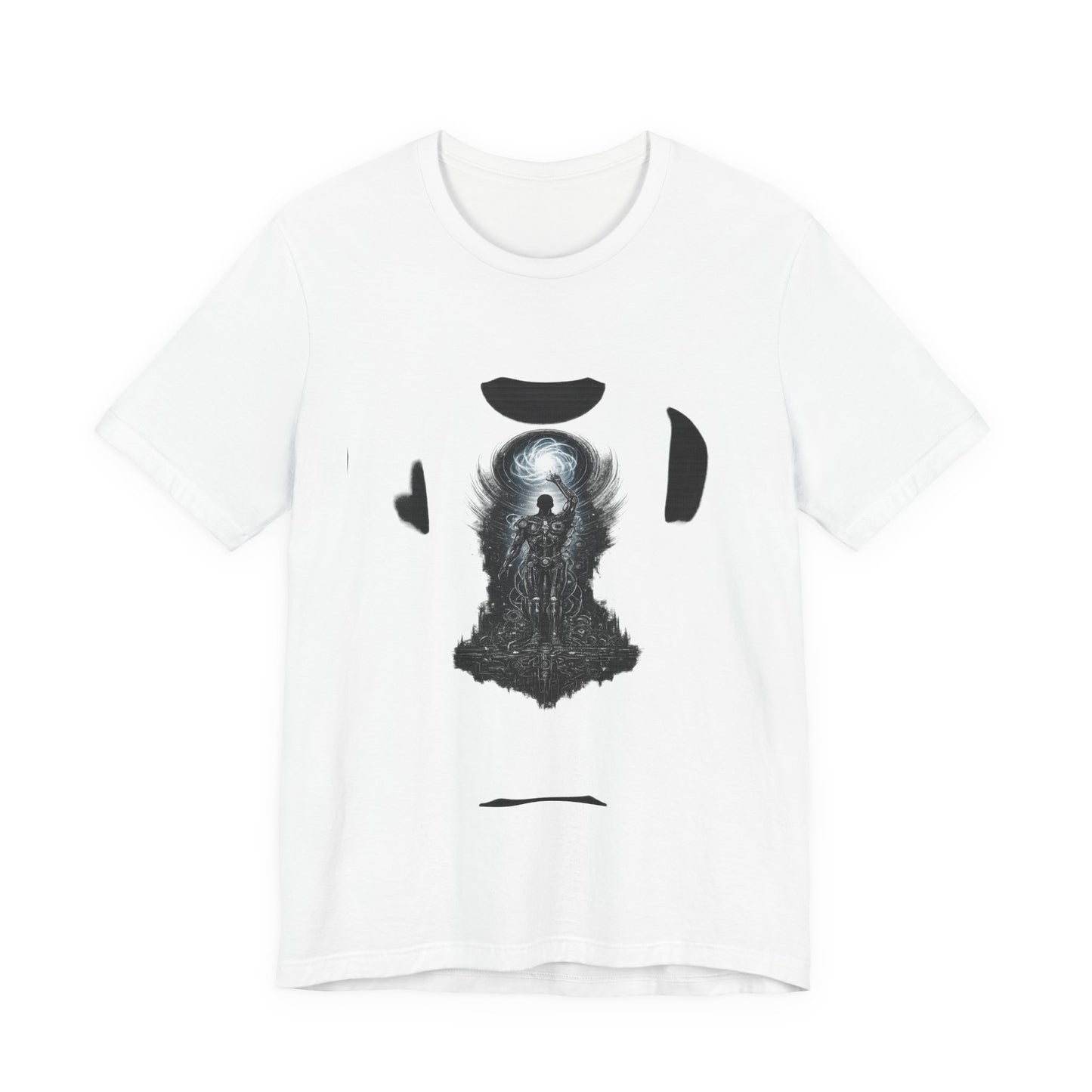 Dark Fantasy Silhouette Tee — Lone Figure in Moonlit Gateway Graphic T-Shirt