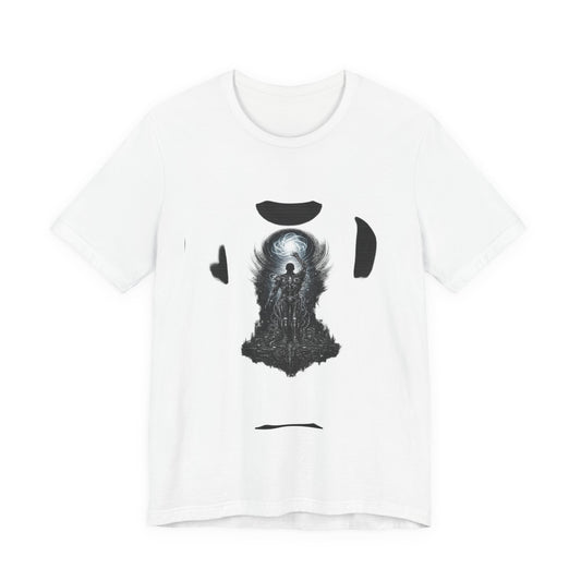 Dark Fantasy Silhouette Tee — Lone Figure in Moonlit Gateway Graphic T-Shirt