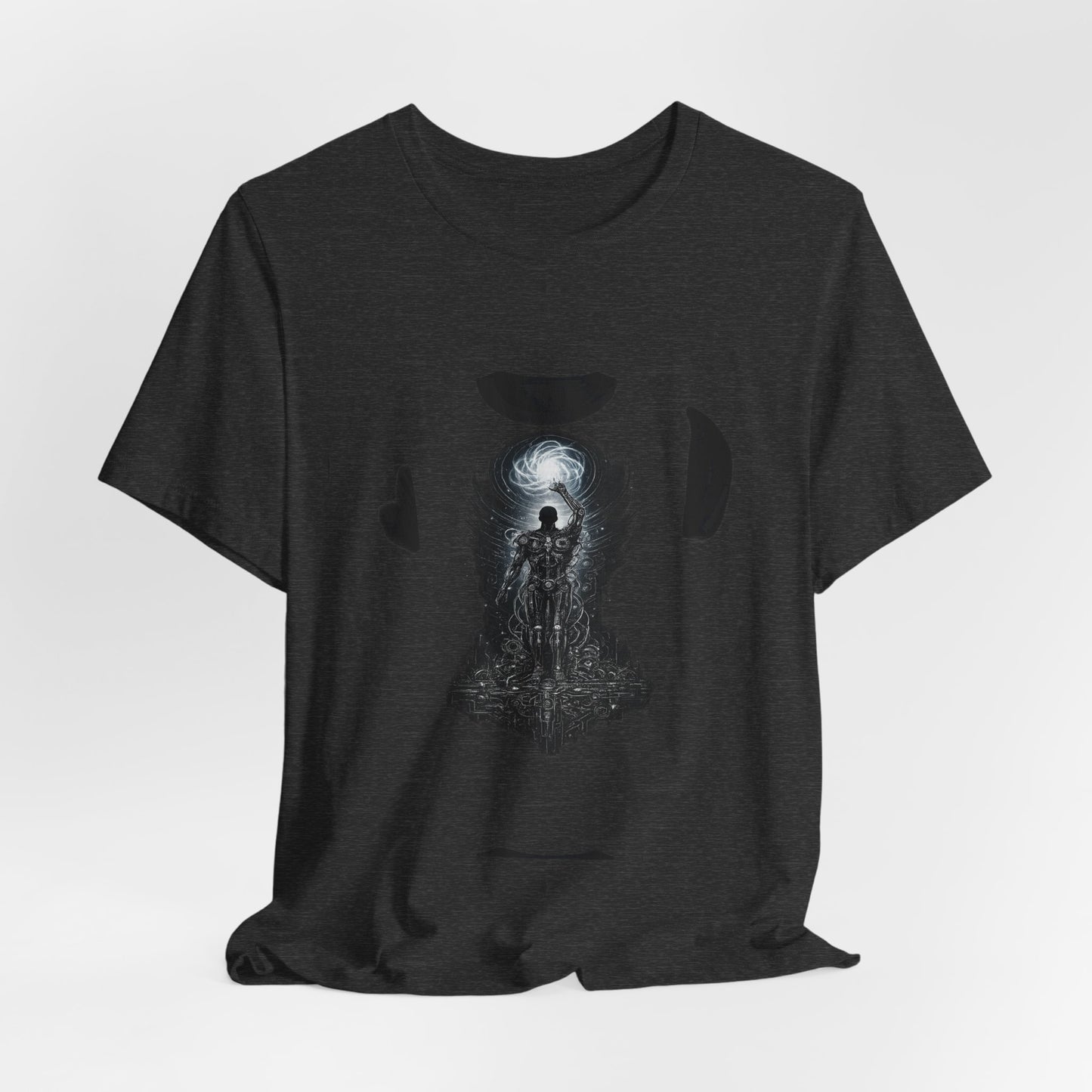 Dark Fantasy Silhouette Tee — Lone Figure in Moonlit Gateway Graphic T-Shirt