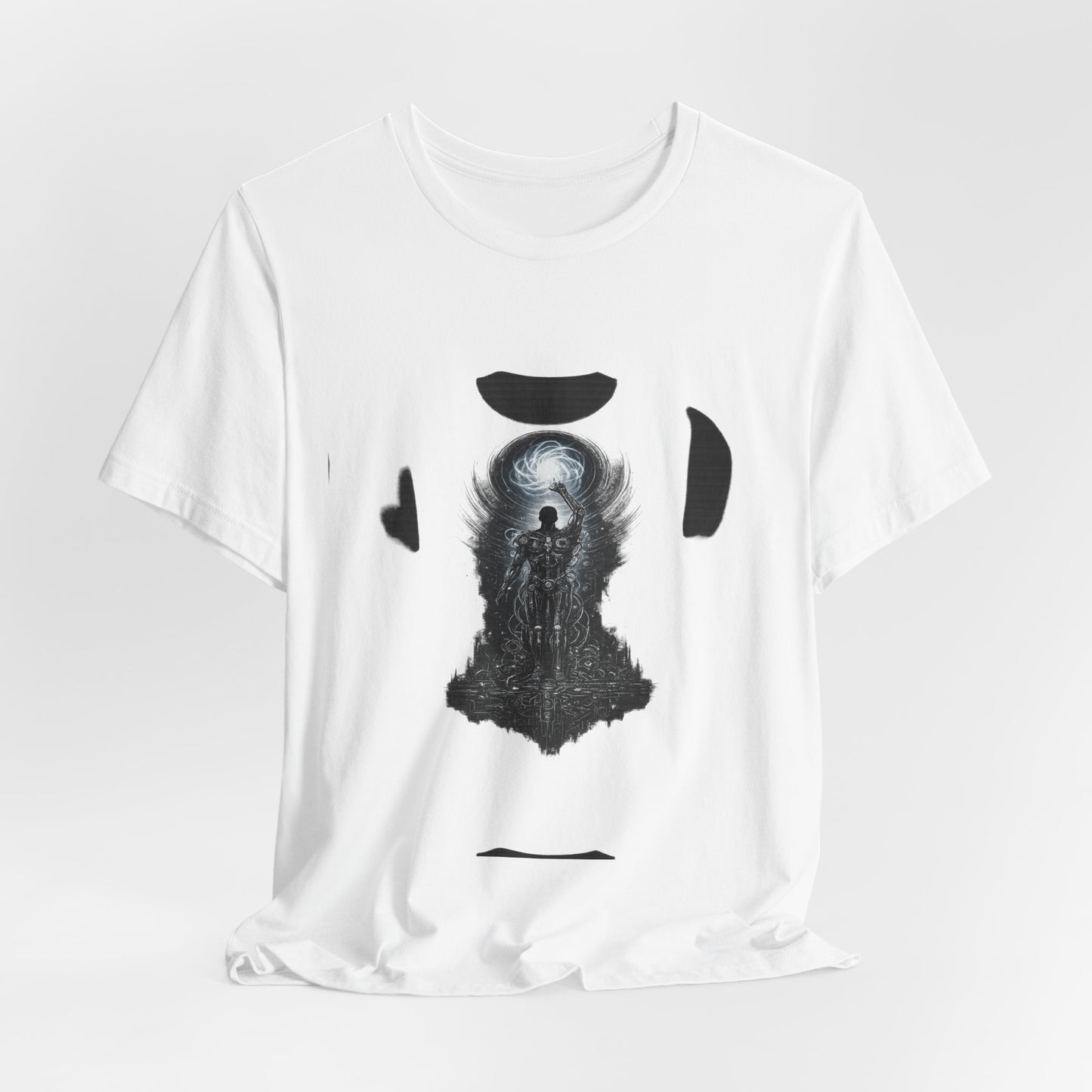 Dark Fantasy Silhouette Tee — Lone Figure in Moonlit Gateway Graphic T-Shirt