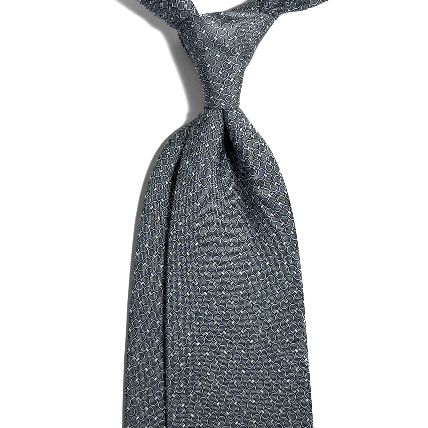 Gray Italian Panama Weave Silk Tie