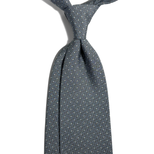 Gray Italian Panama Weave Silk Tie