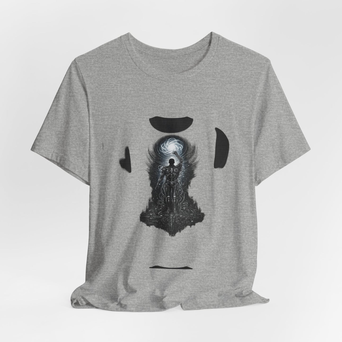 Dark Fantasy Silhouette Tee — Lone Figure in Moonlit Gateway Graphic T-Shirt