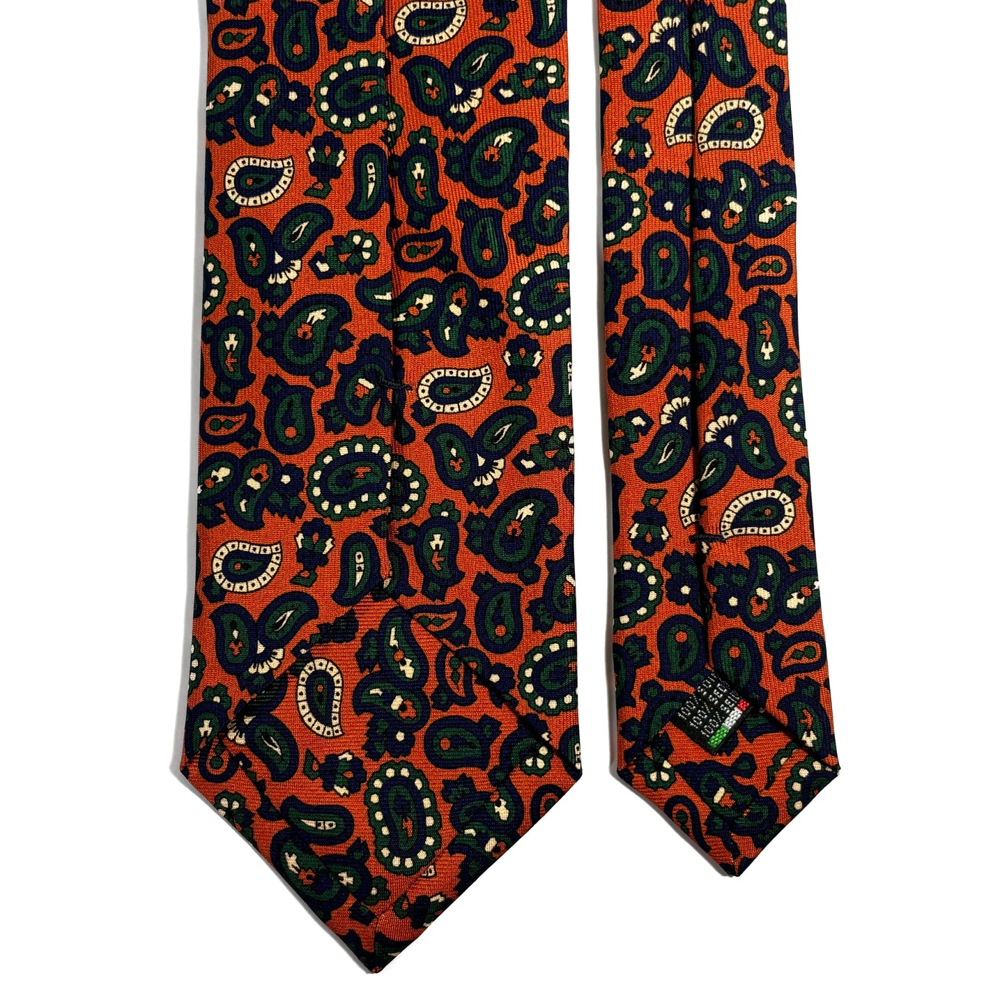 Orange Paisley Ancient Madder Silk Tie