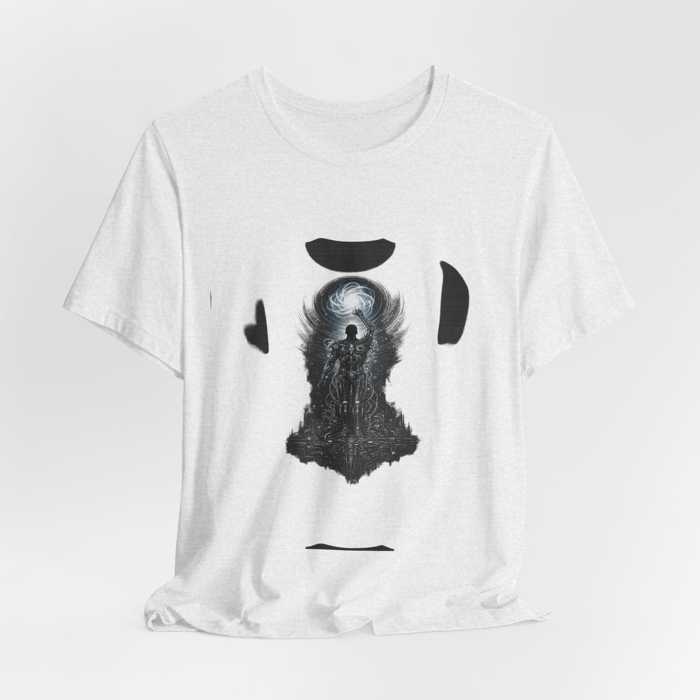 Dark Fantasy Silhouette Tee — Lone Figure in Moonlit Gateway Graphic T-Shirt