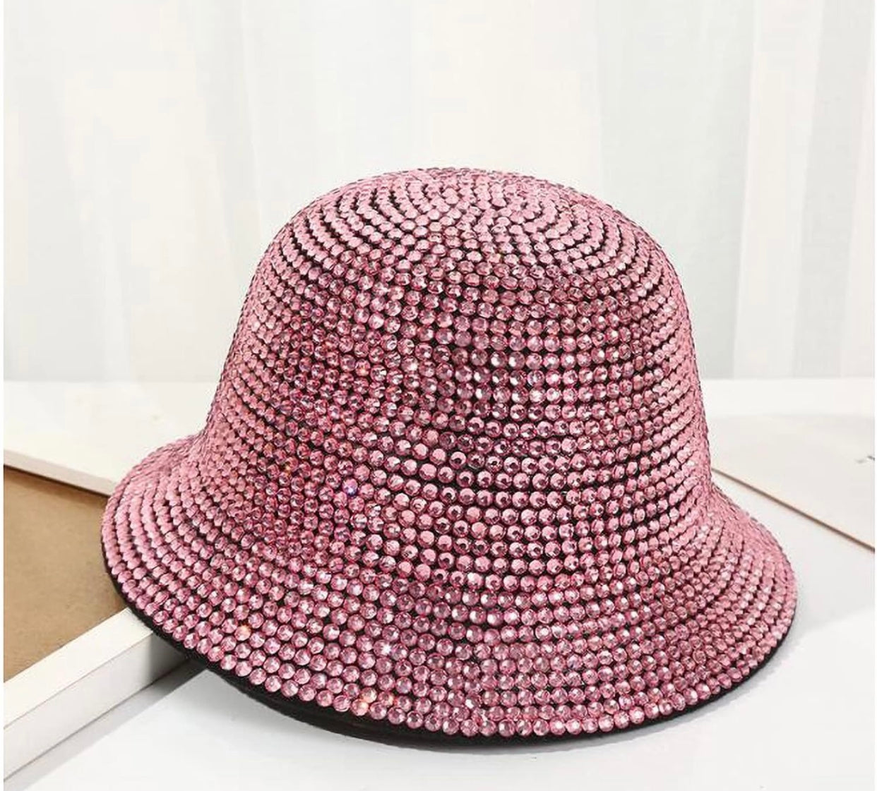 Rose Gold Full Rhinestone Party Bucket Hat