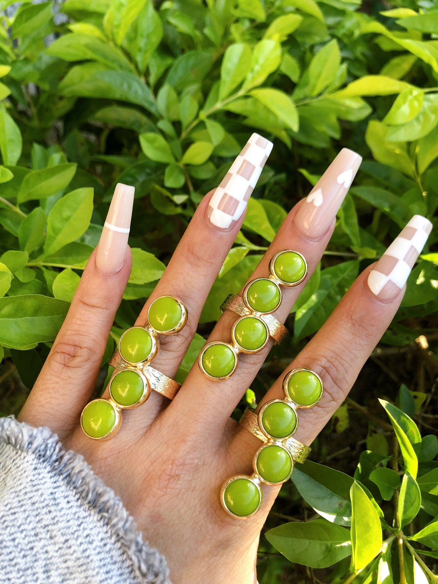 Green Pebble Ring