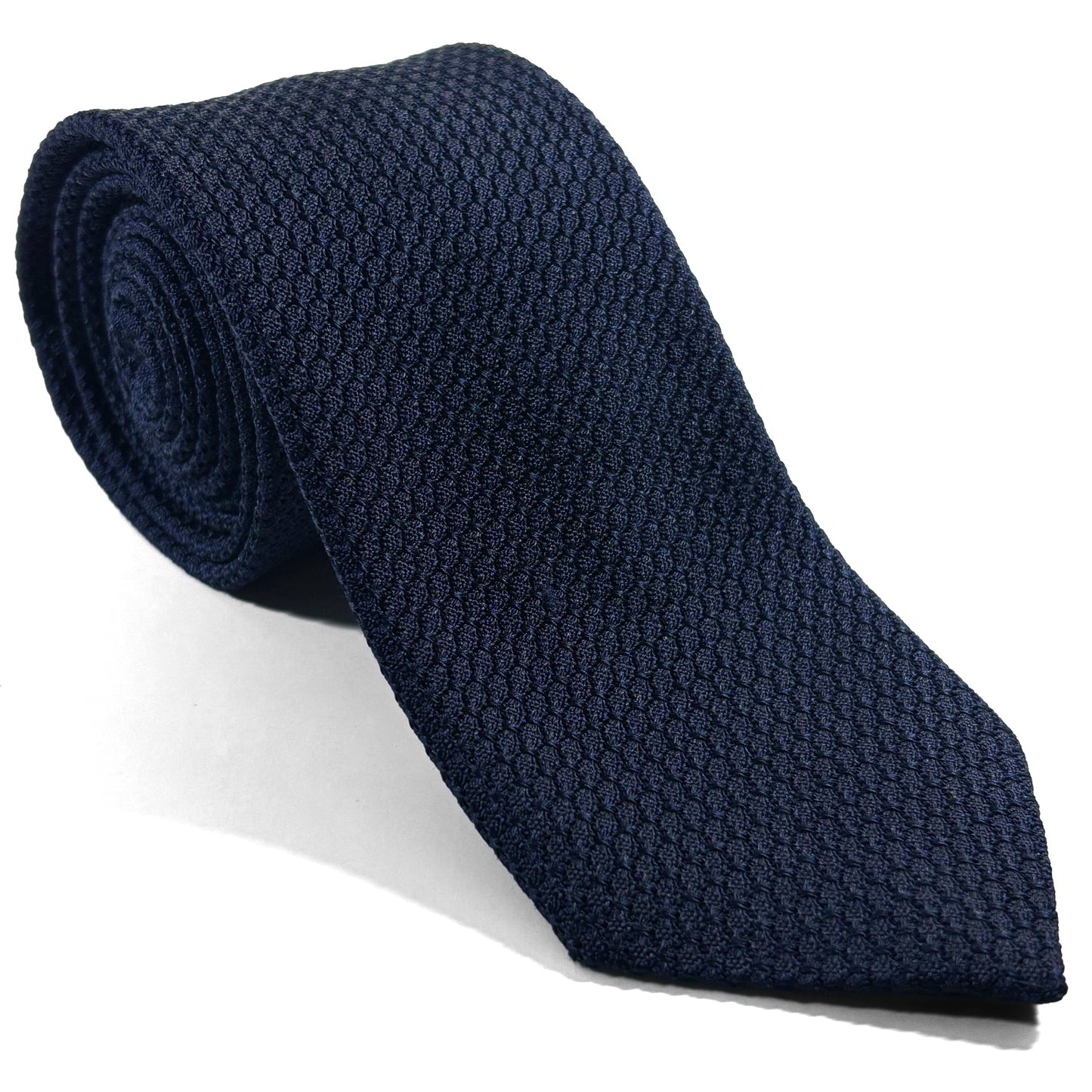 Navy Blue Silk Grenadine Tie (Garza Grossa)