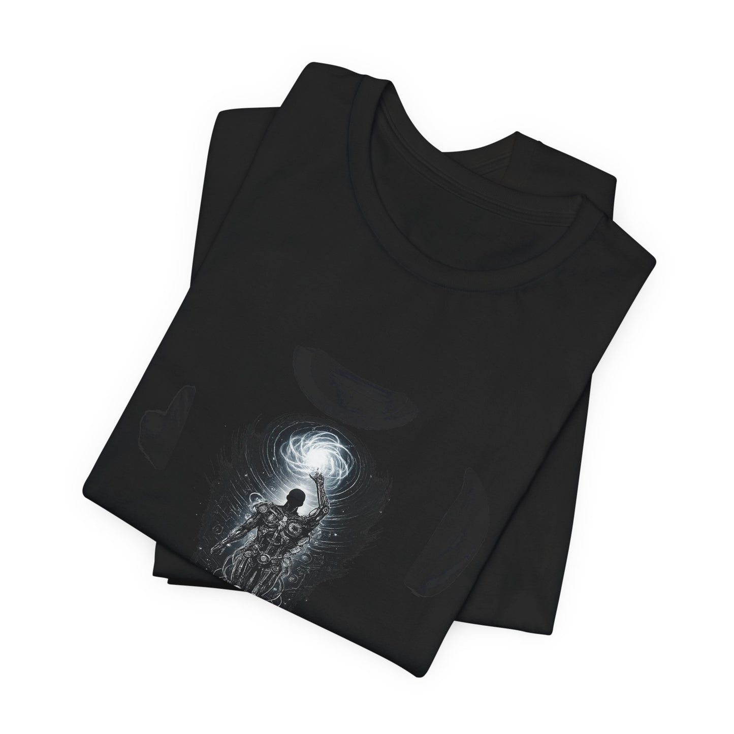Dark Fantasy Silhouette Tee — Lone Figure in Moonlit Gateway Graphic T-Shirt