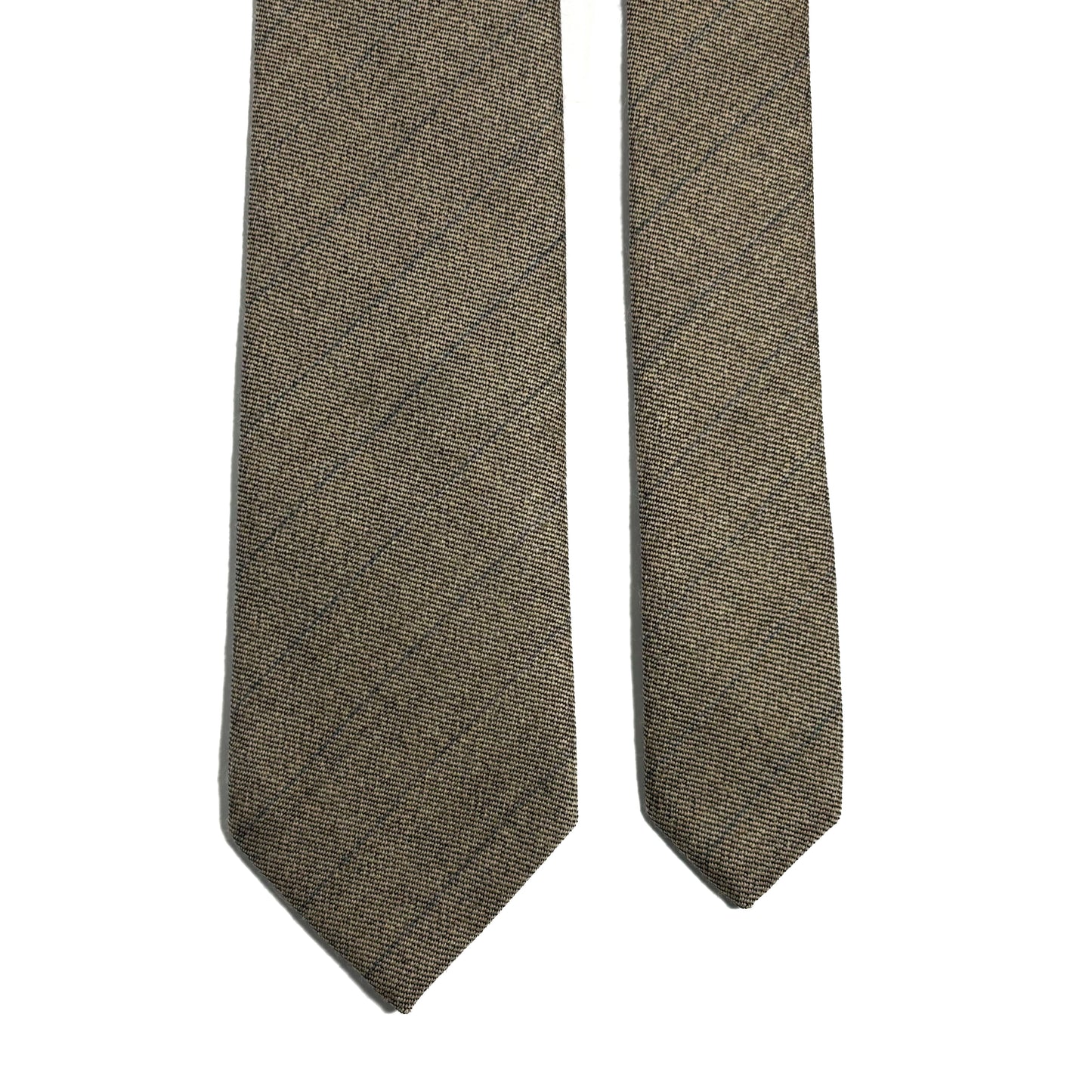 Beige Shadow Check Wool Challis Tie