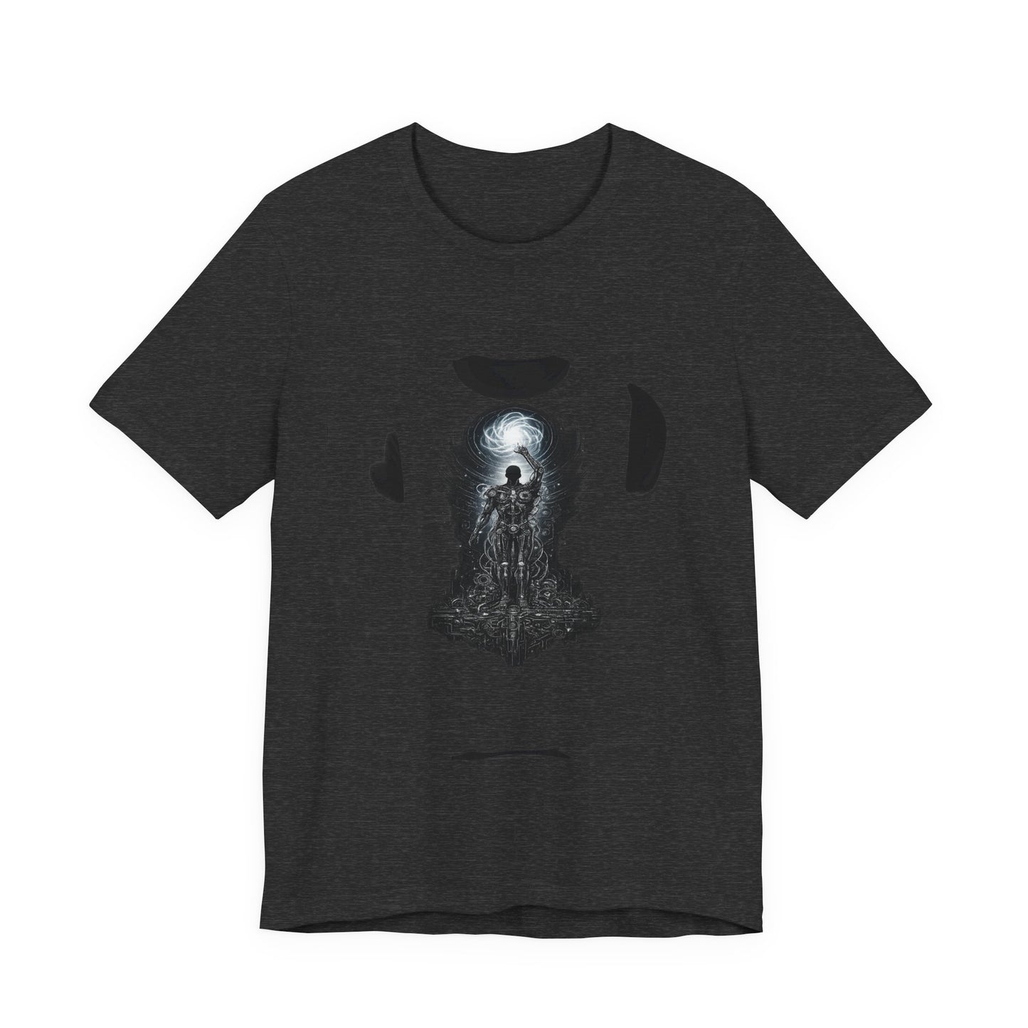 Dark Fantasy Silhouette Tee — Lone Figure in Moonlit Gateway Graphic T-Shirt
