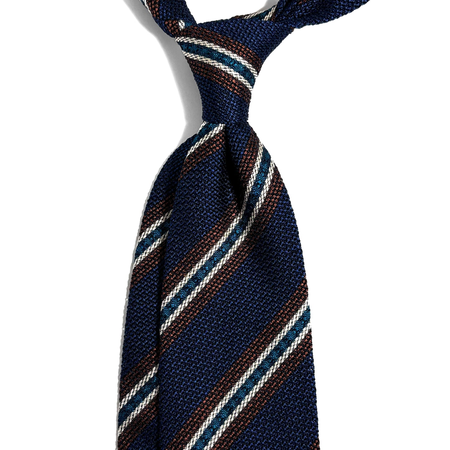 Blue Striped Italian Silk Grenadine Tie