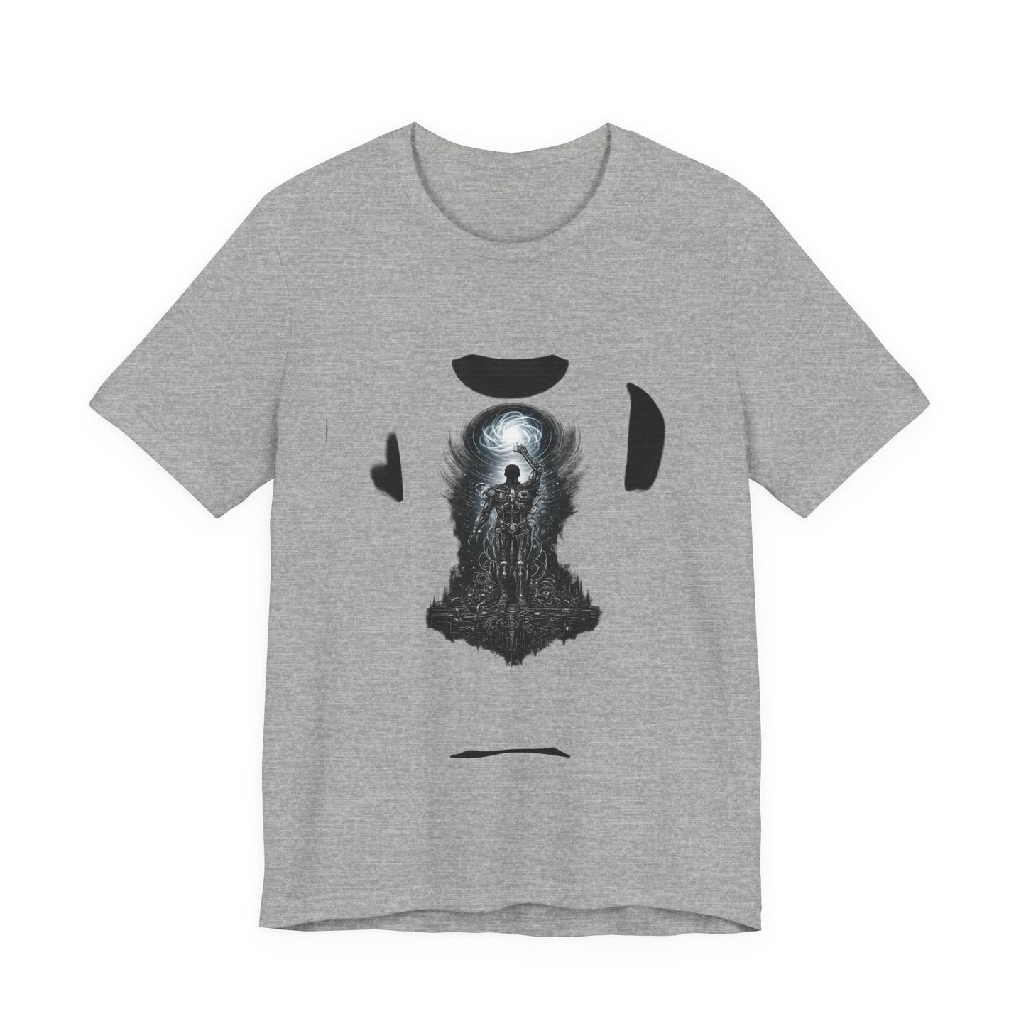 Dark Fantasy Silhouette Tee — Lone Figure in Moonlit Gateway Graphic T-Shirt