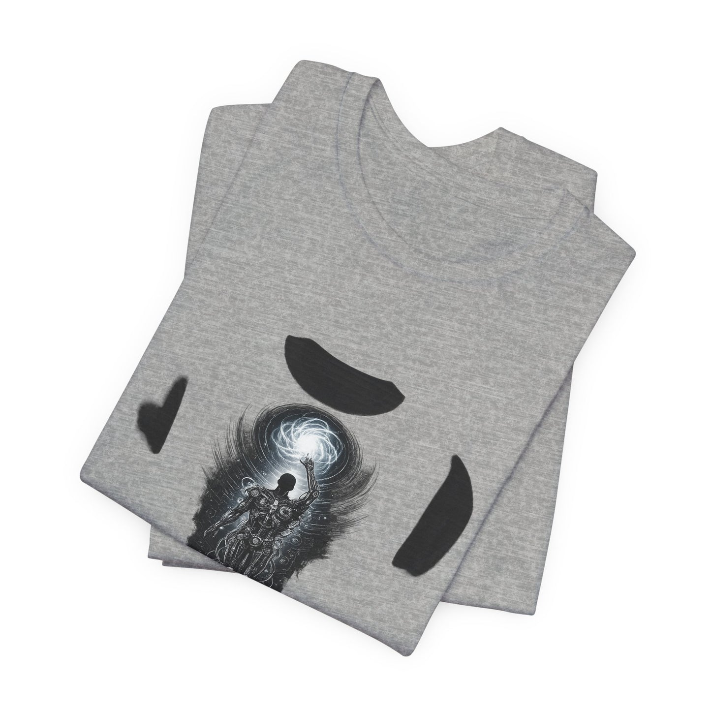 Dark Fantasy Silhouette Tee — Lone Figure in Moonlit Gateway Graphic T-Shirt