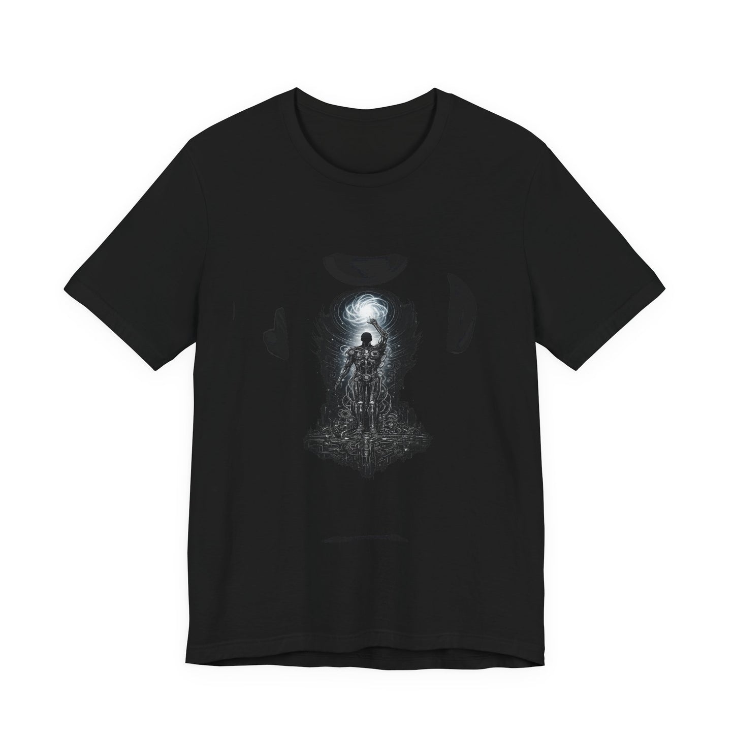 Dark Fantasy Silhouette Tee — Lone Figure in Moonlit Gateway Graphic T-Shirt