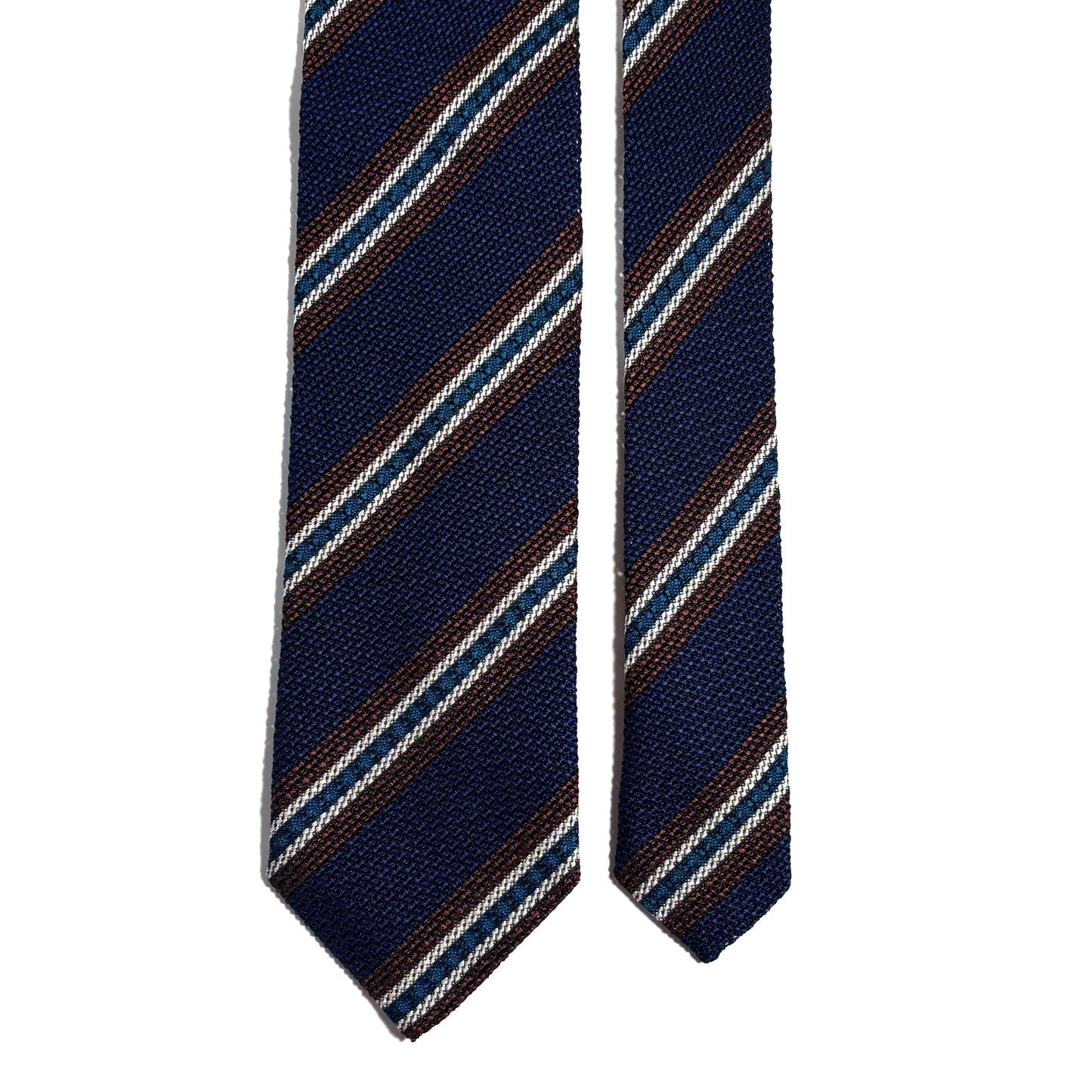 Blue Striped Italian Silk Grenadine Tie