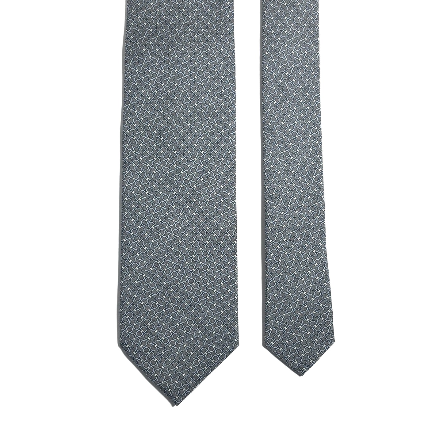 Gray Italian Panama Weave Silk Tie