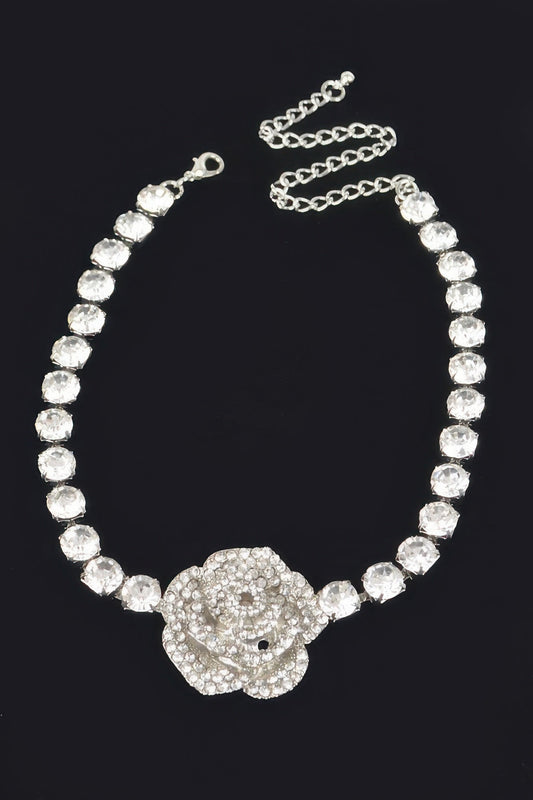 UES Rhinestone Flower Choker Blooming Elegance: NYFW BYMANYC ® New York