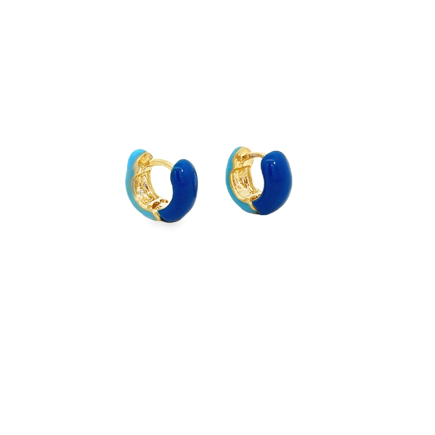 18K Gold Filled Enamel Small Huggie Earrings (K116A)
