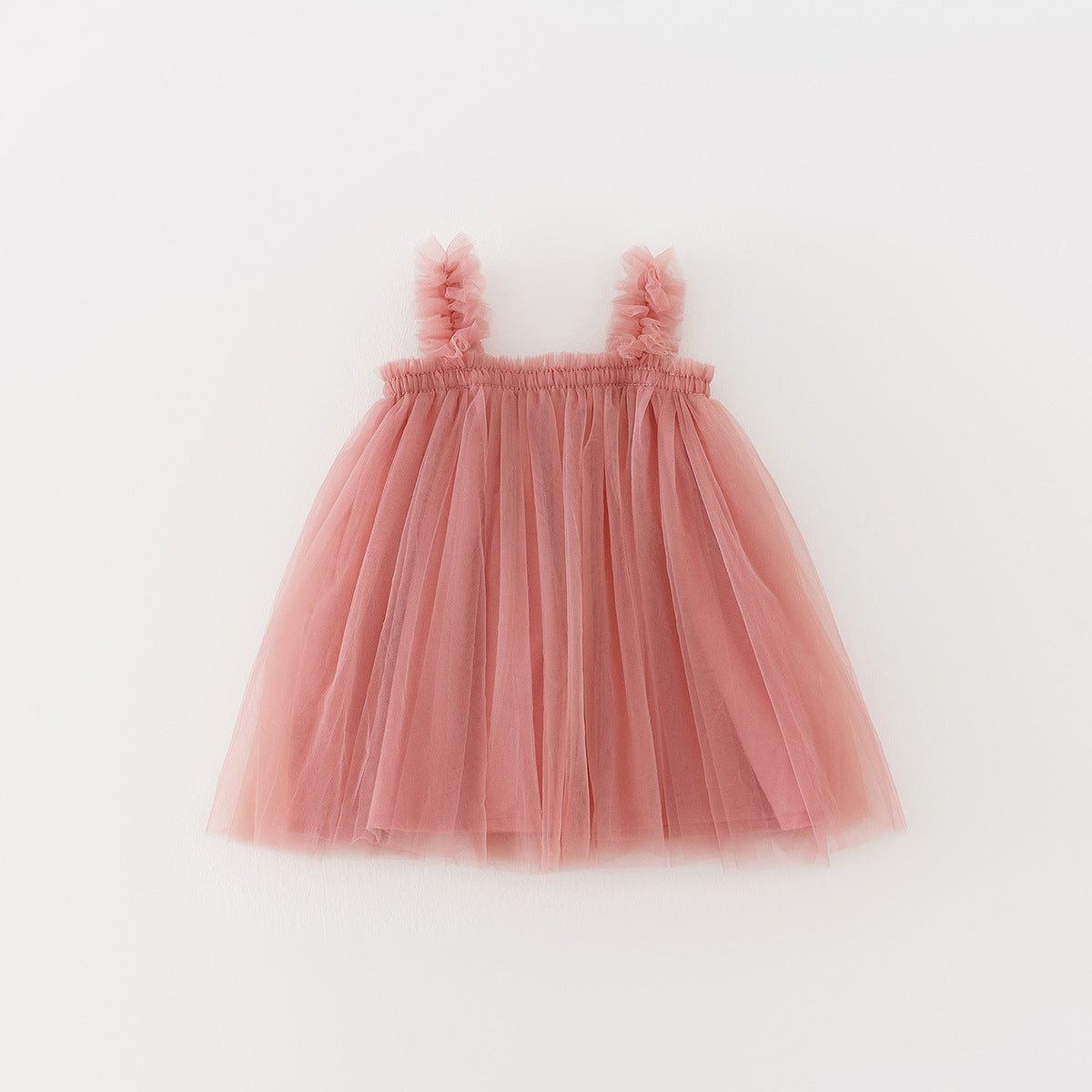 MyKids-USA® Baby Kids Girls Sleeveless Plain Tulle Strap Dress