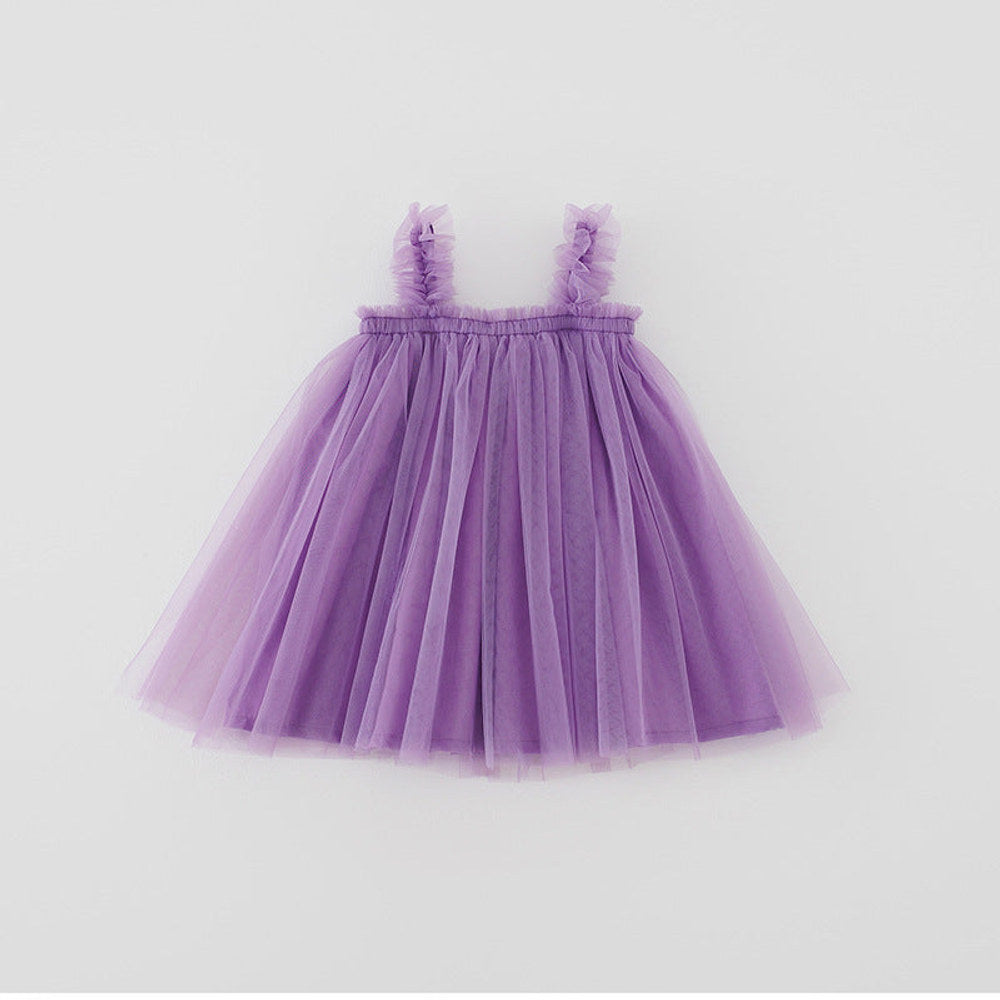 MyKids-USA® Baby Kids Girls Sleeveless Plain Tulle Strap Dress