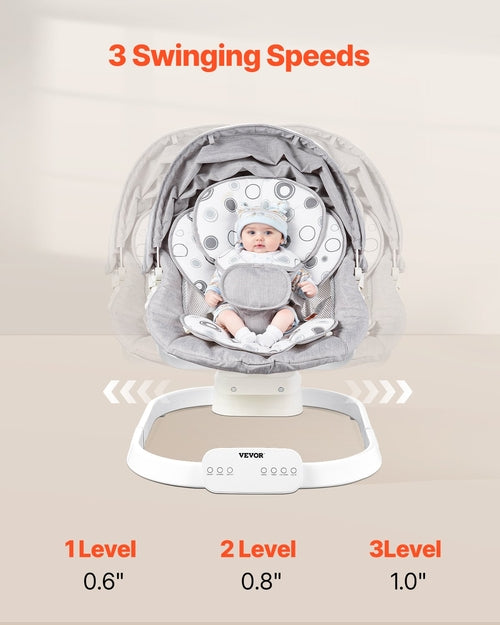 Baby Swing, Baby Rocker for Infant with 3 Speeds & 3 Seat Positions,